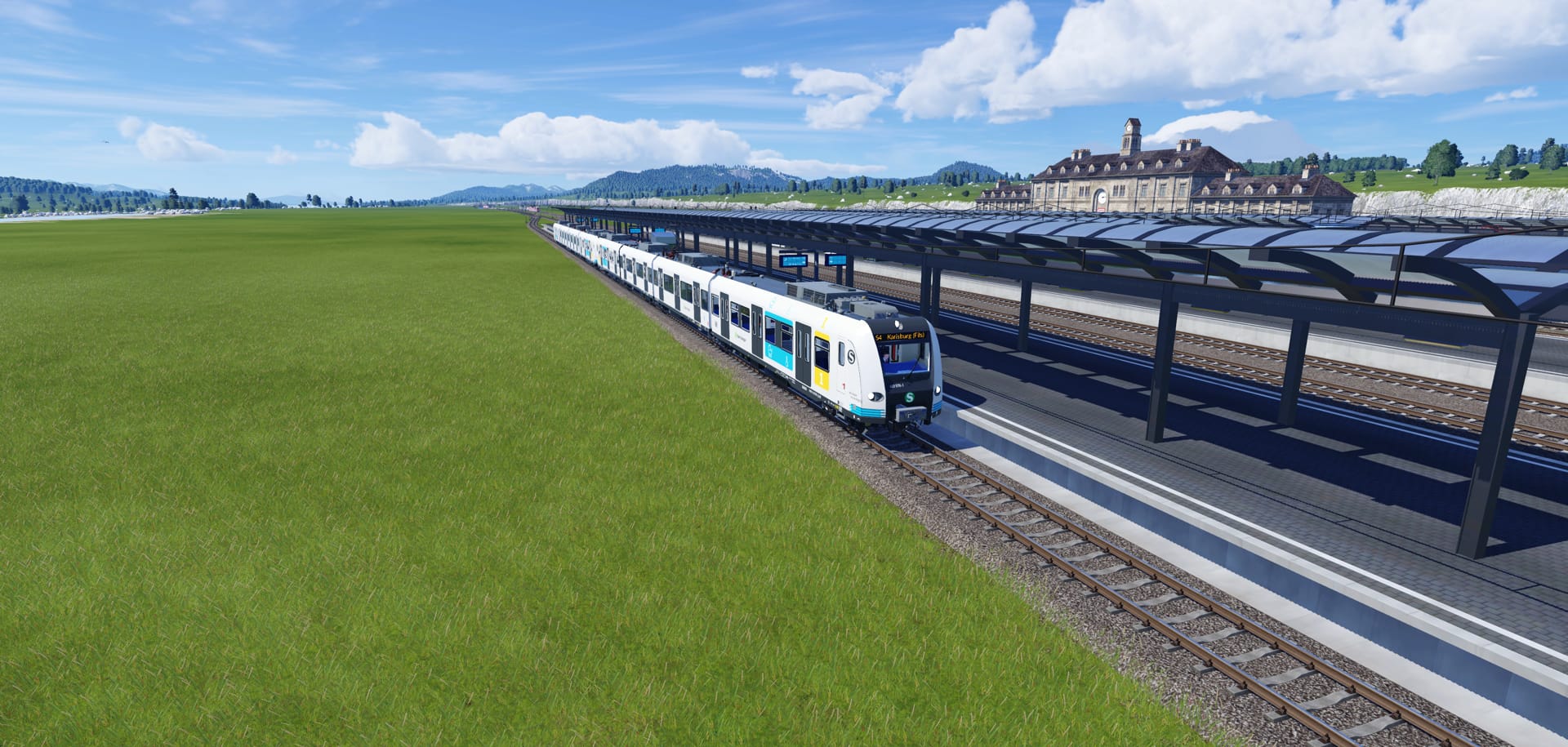 S4 am fiktiven Endhaltepunkt Karlsburg (Fils)